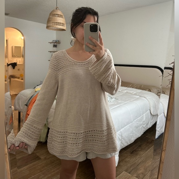 Cotton Crochet Sweater - Picture 1 of 4
